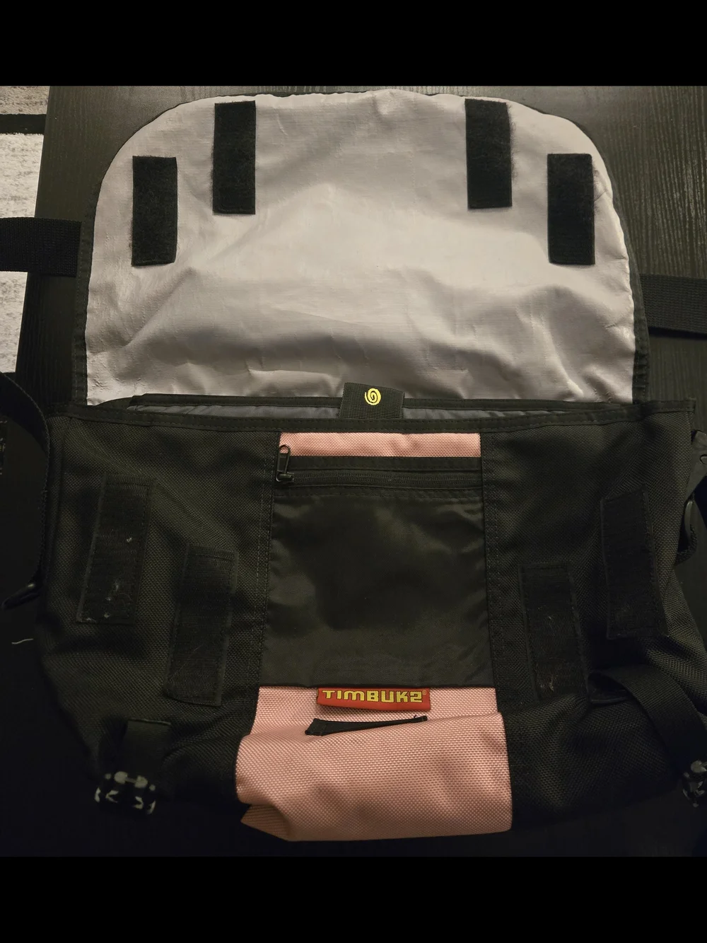Timbuk2 Black and Pink Classic Laptop Messenger Bag